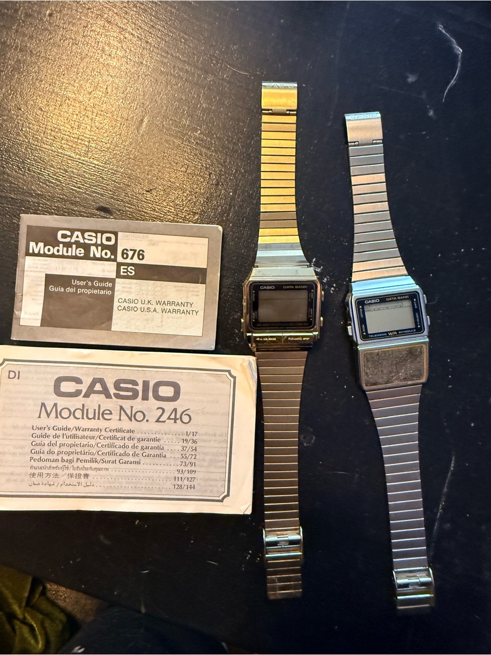 Casio Digital Watches in Gold Tone and Silver Tone with Manuals